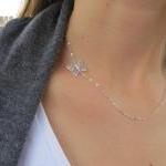Silver Necklace - Butterfl..