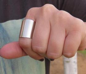 Silver ring - Wide band ring, Adjustable ring, Tube ring, Statement ring, Silver accessories,Silver jewelry